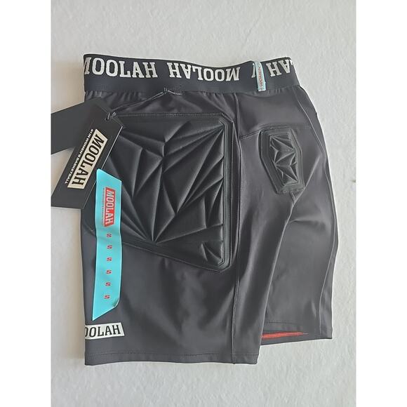 Moolah Womens Solid Black Padded Athletic Compression Shorts -Size S 6mm Padding - Picture 2 of 7